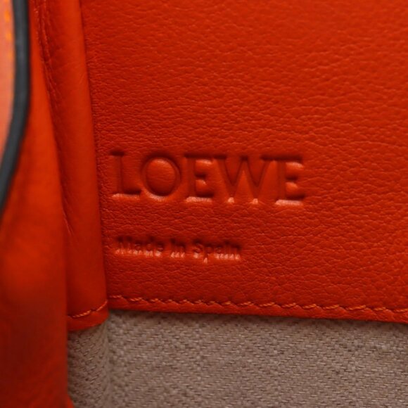Loewe Hammock Drawstring Medium Straw Leather Shoulder Bag Brown x Orange - Picture 11 of 15